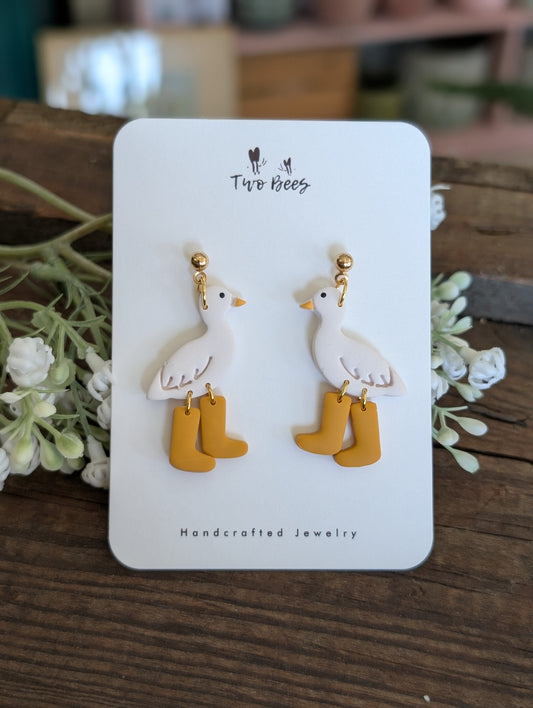 Ducks in Rain Boots - Drop Earrings