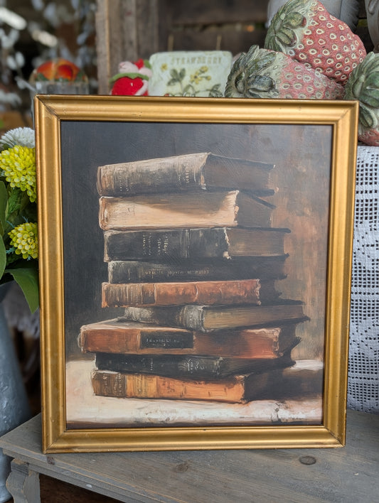 Antique book stack