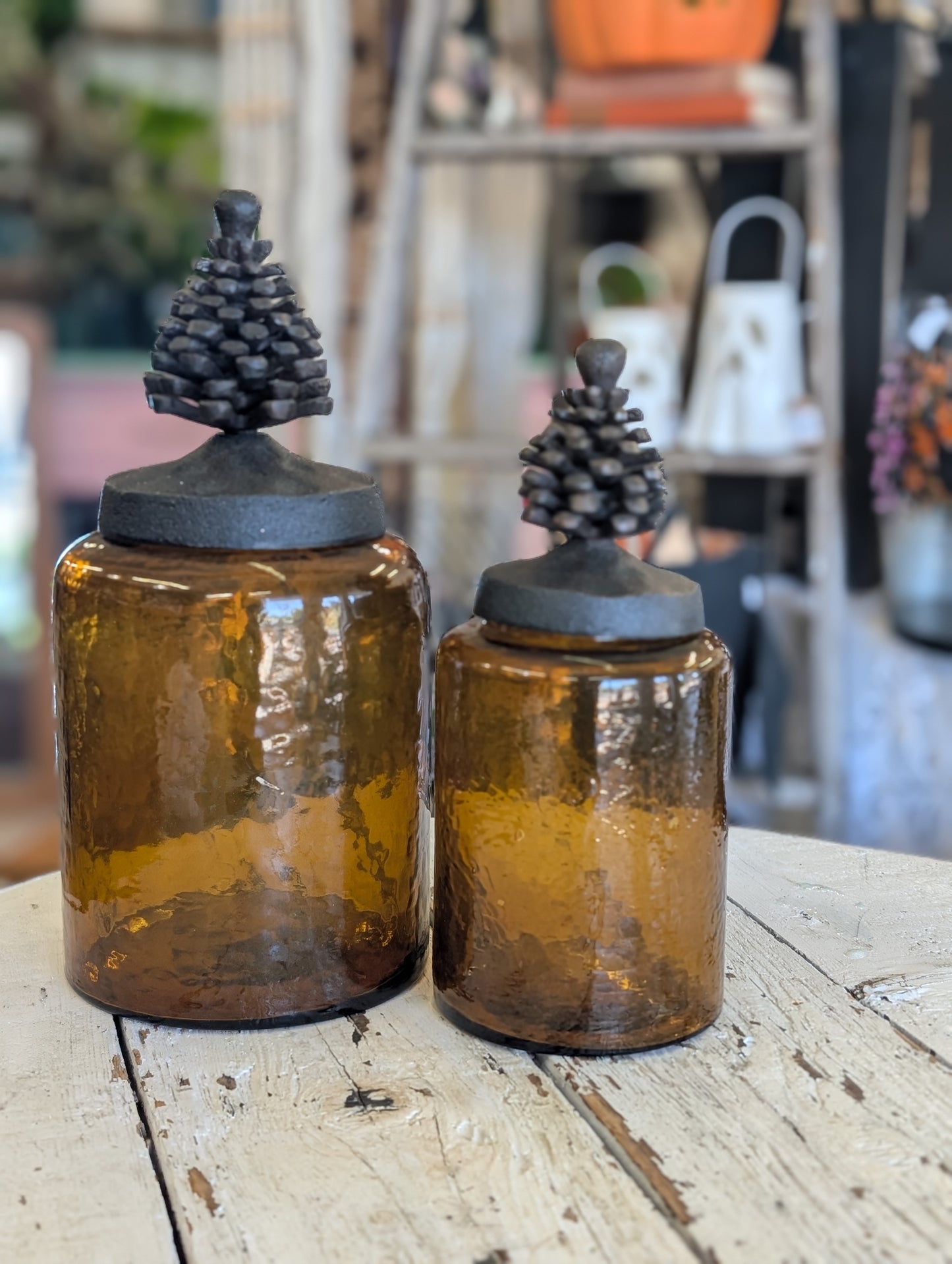 Amber glass canister