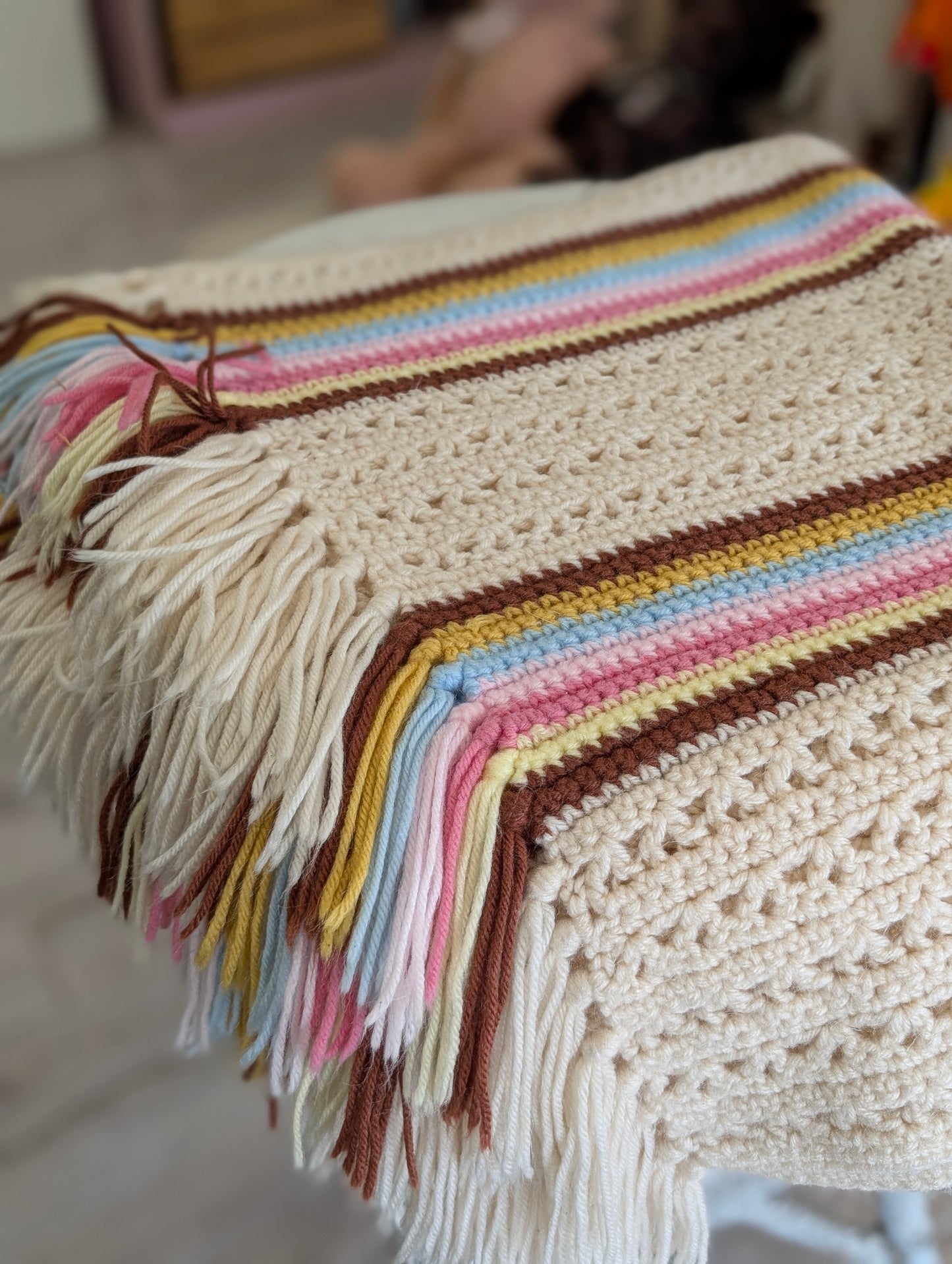 White crochet blanket