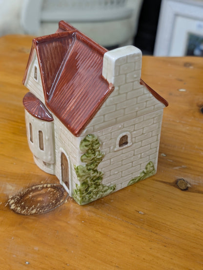 Vintage Otagiri Japan ceramic cottage house condiment jar with ivy detail
