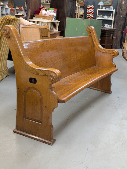 Oak church pew