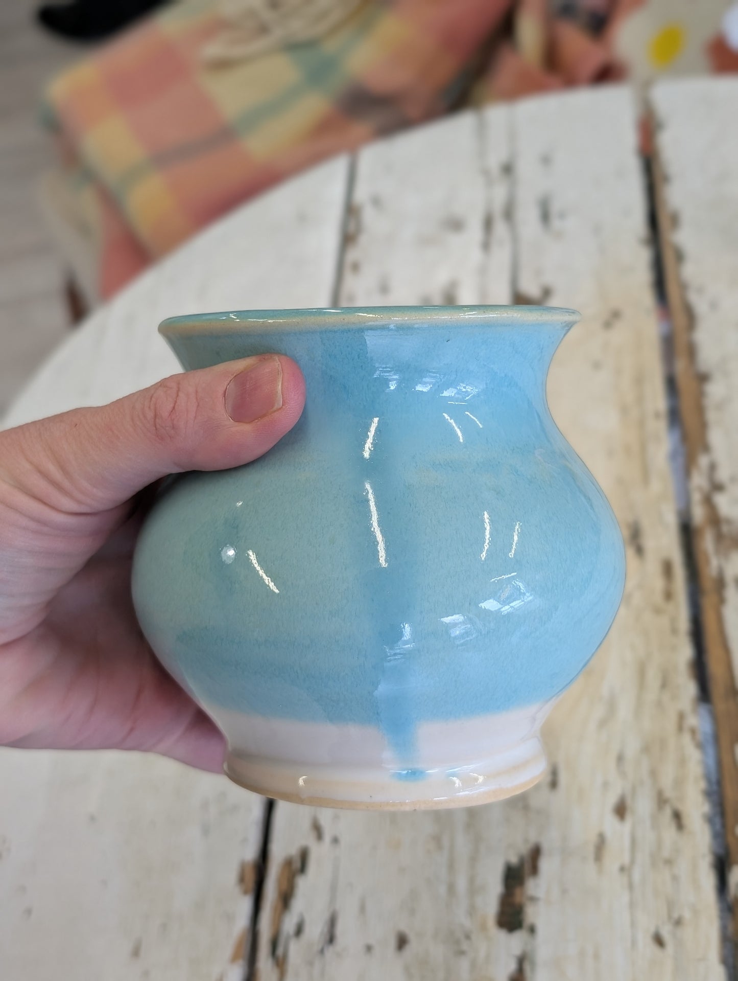 Small blue vase