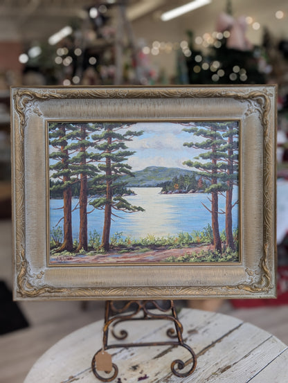 Framed oil painting