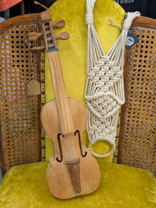 Wooden decor violin