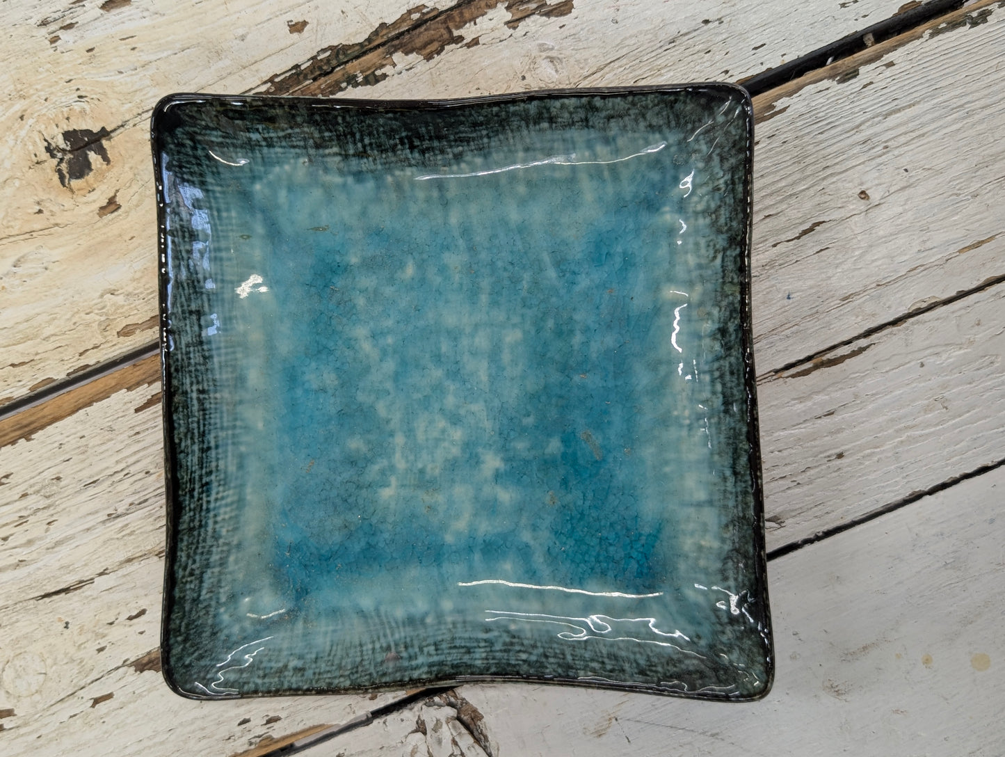Blue ceramic tray
