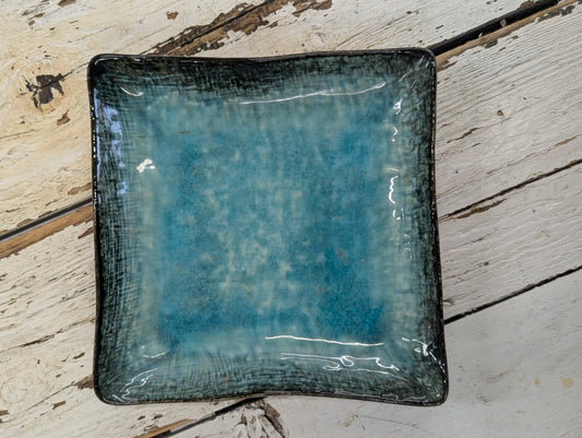 Blue ceramic tray