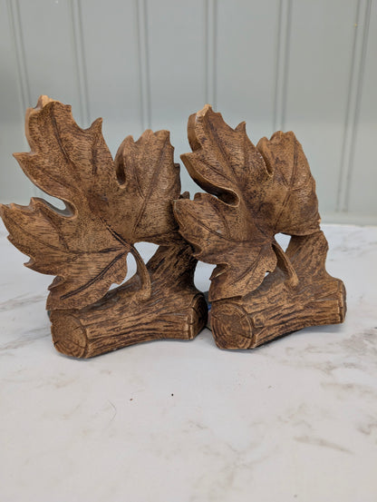 Leaf bookend set