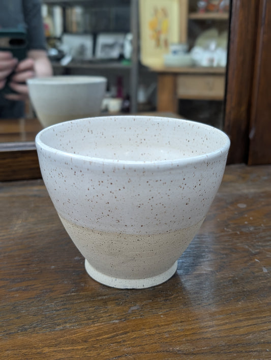 White pottery bowl