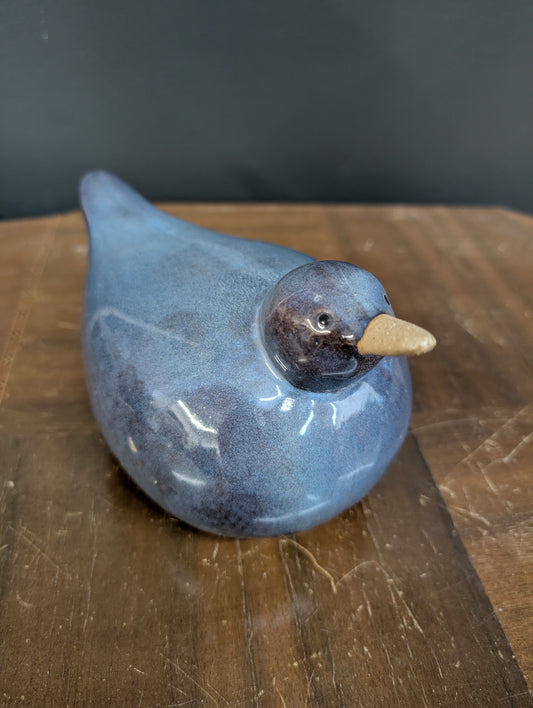 Blue ceramic bird