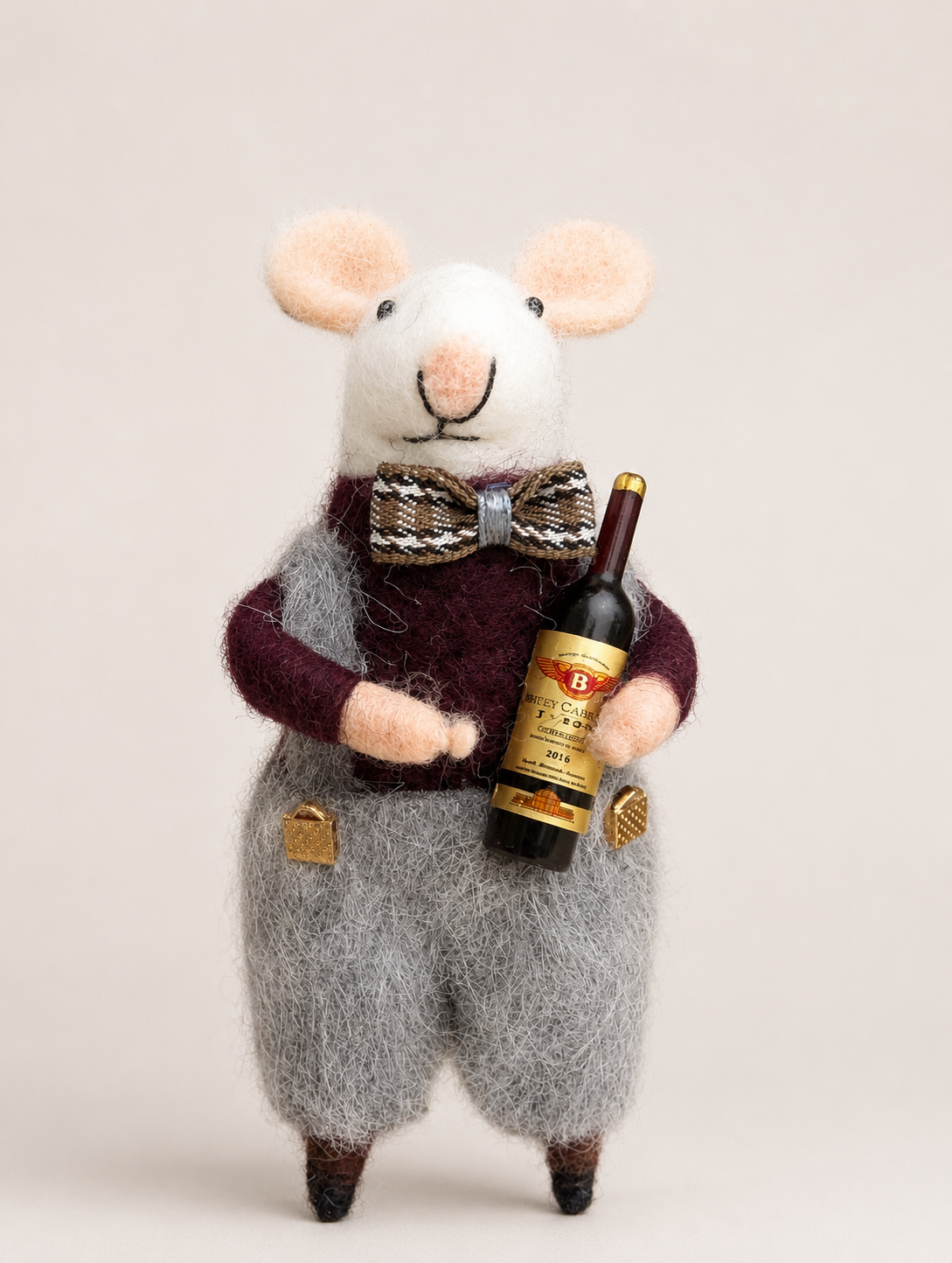 Felt Mouse with Wine