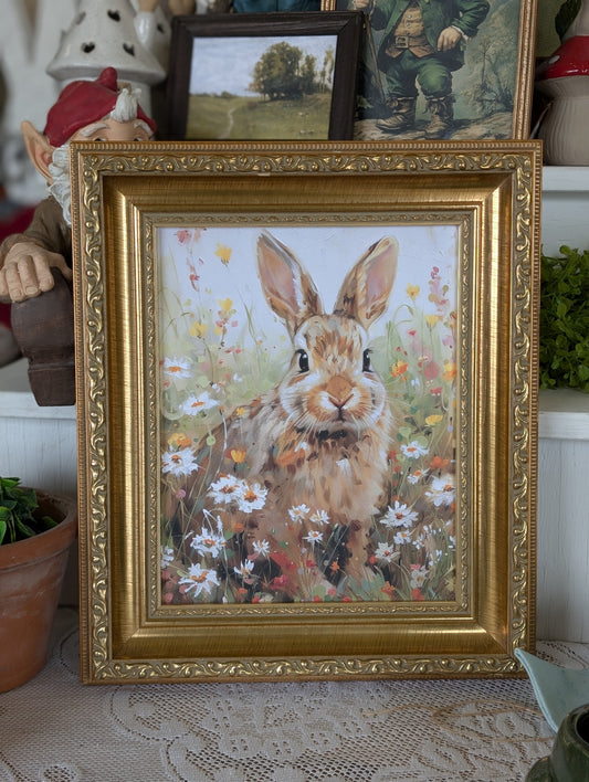 Bunny in Feild framed Print