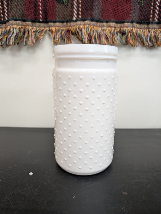 Tall milk glass vase