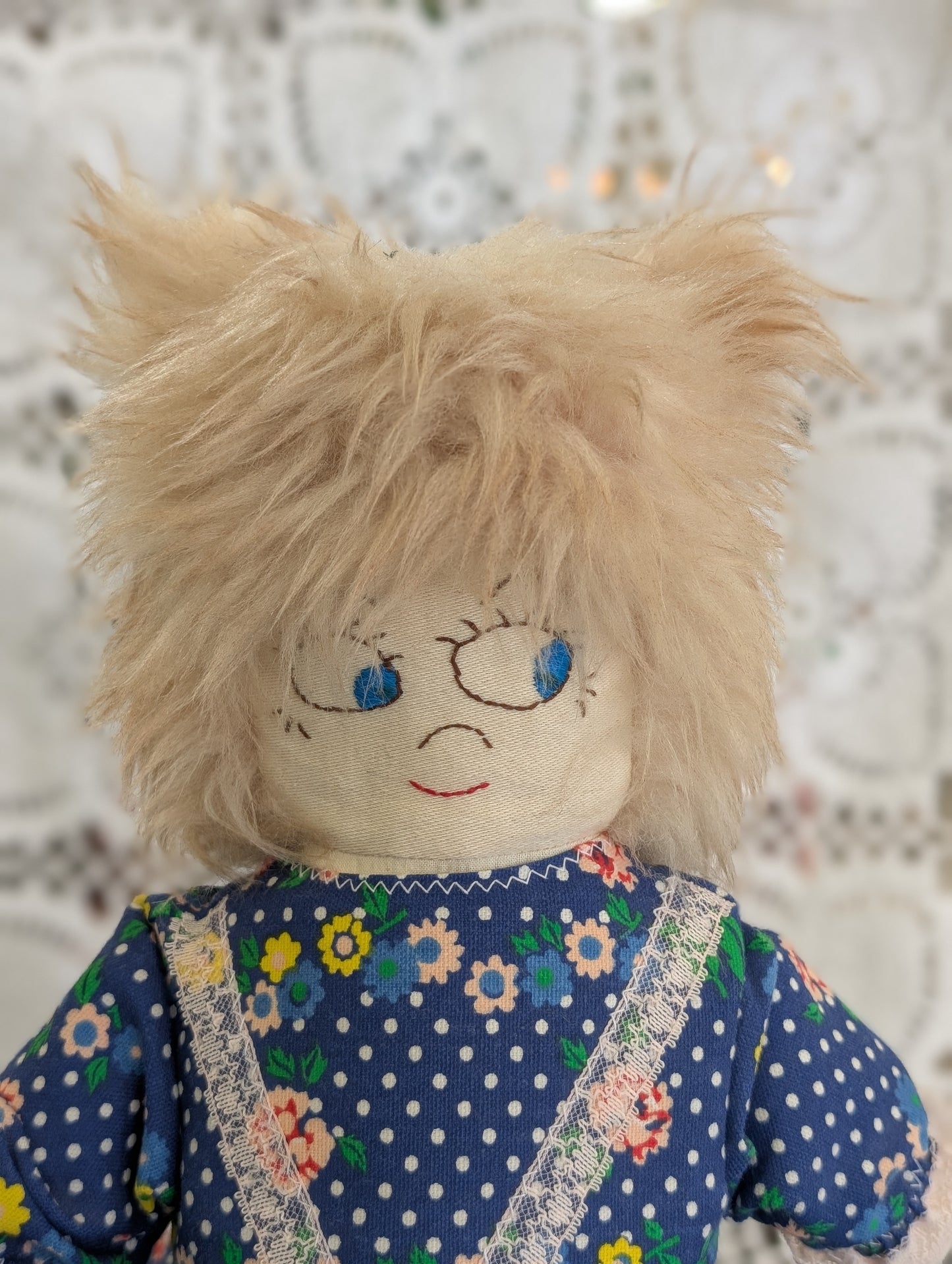 Handmade Topsy Turvy cloth doll  - little red riding hood