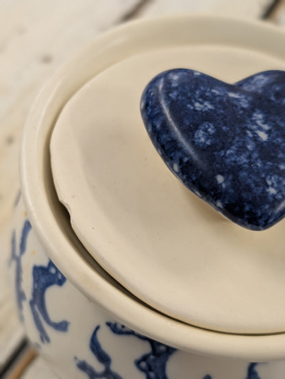 Blue Sponge honey jar