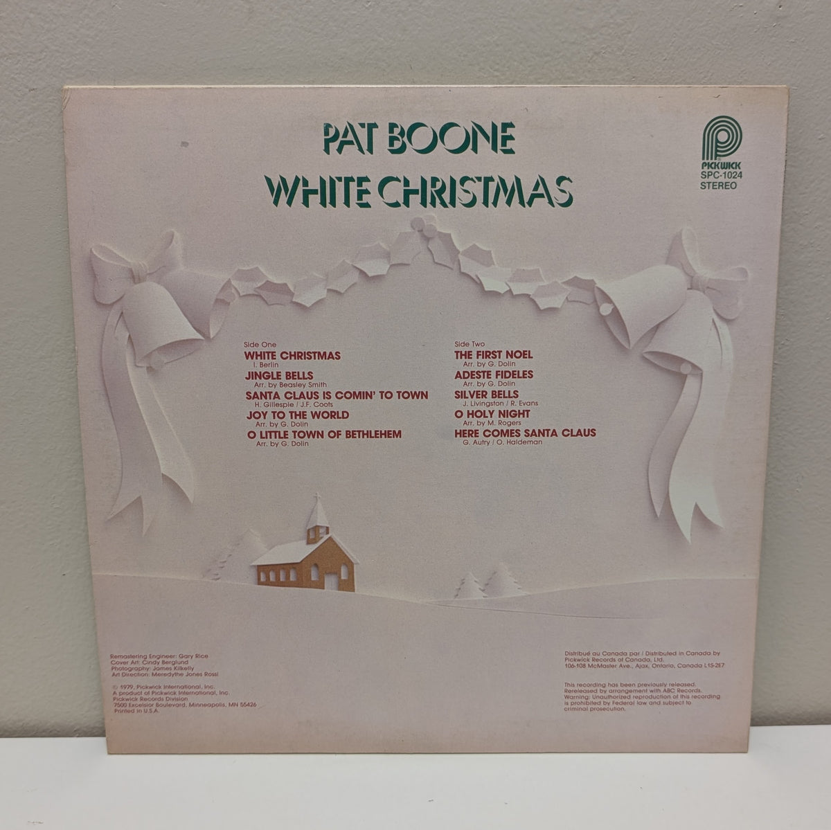 Pat Boone White Christmas LP (1979 Reissue)