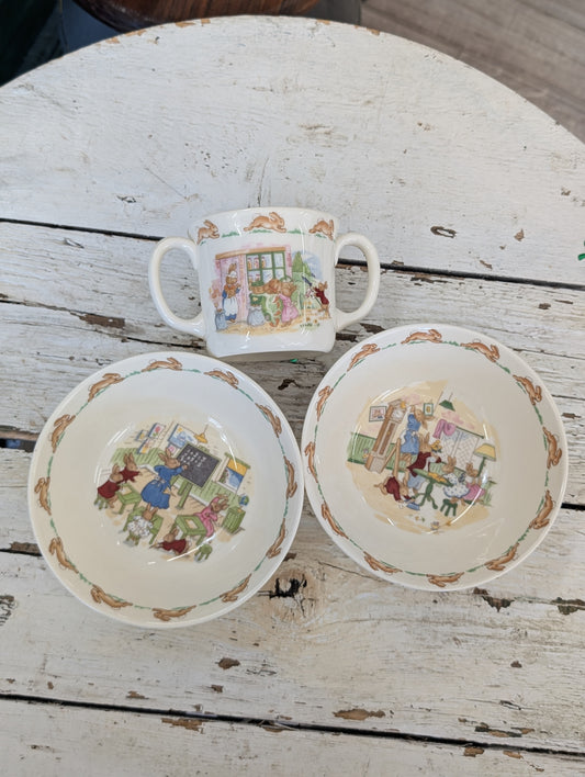 Bunnykin set of 3 dishes