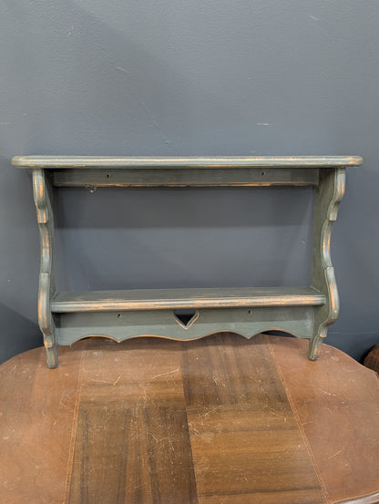 Wooden green shelf