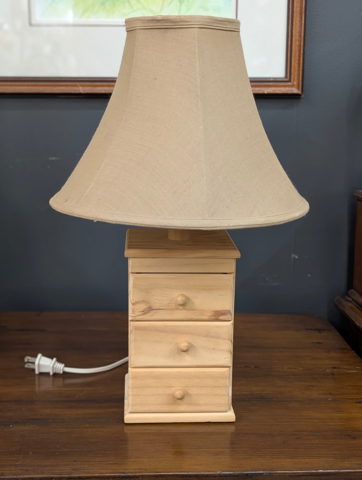 Wooden lamp drawers