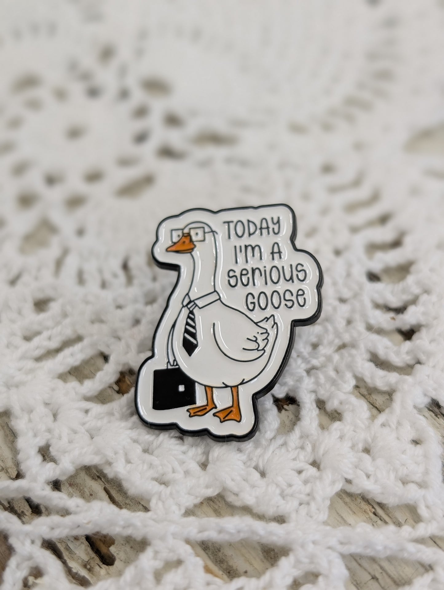 Serious Goose Pin