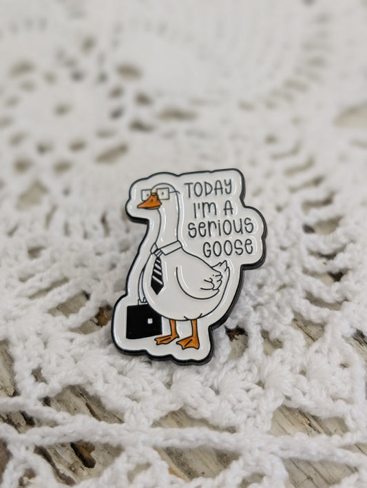 Serious Goose Pin