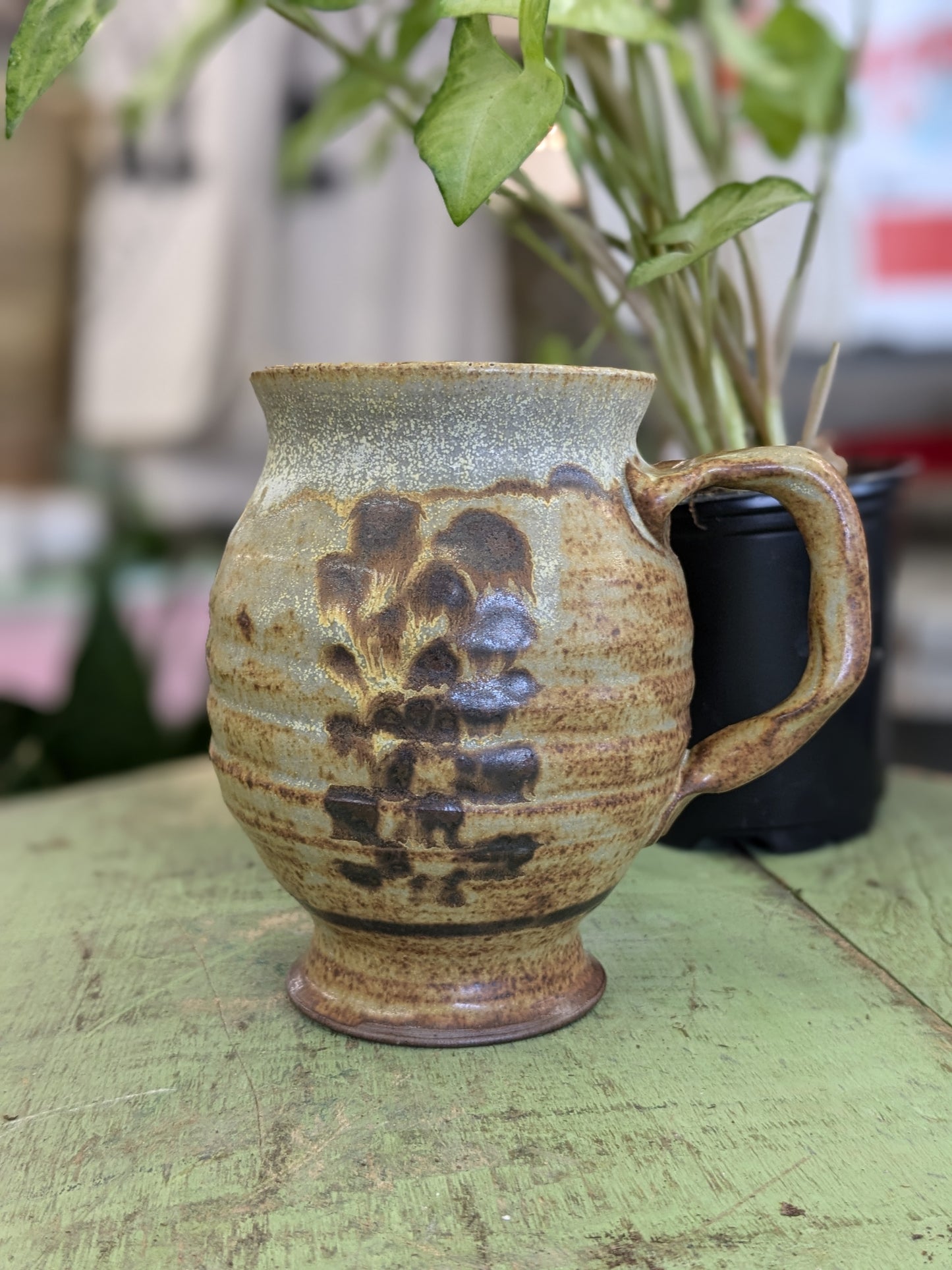 Brown pottery mug