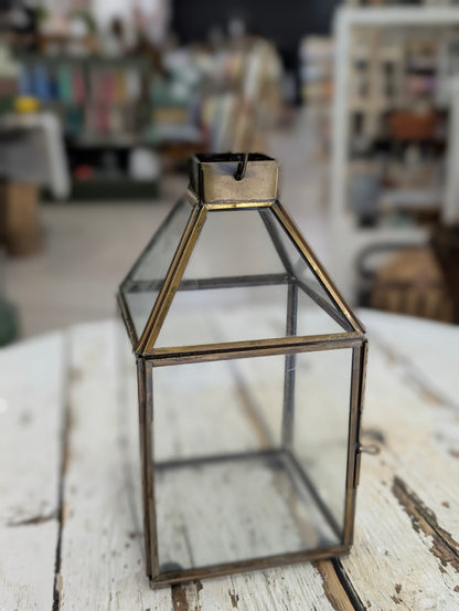 Brass candle lantern