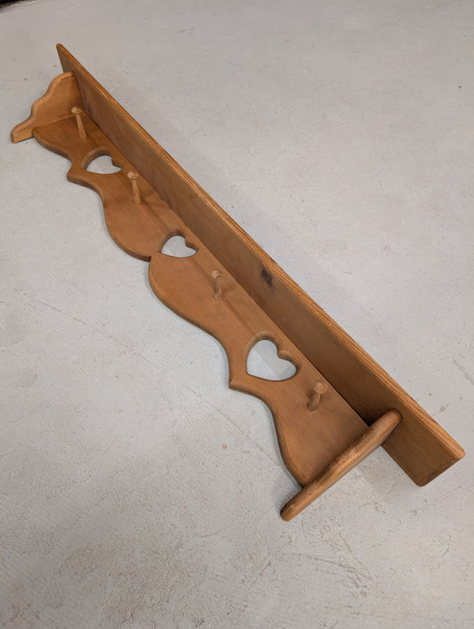 Wooden heart shelf