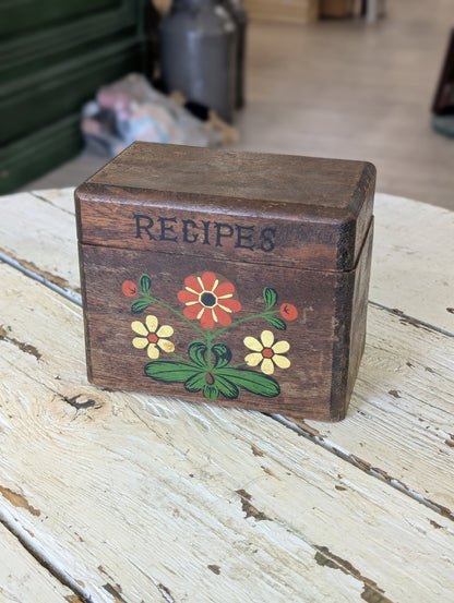 Wooden antique recipe Box