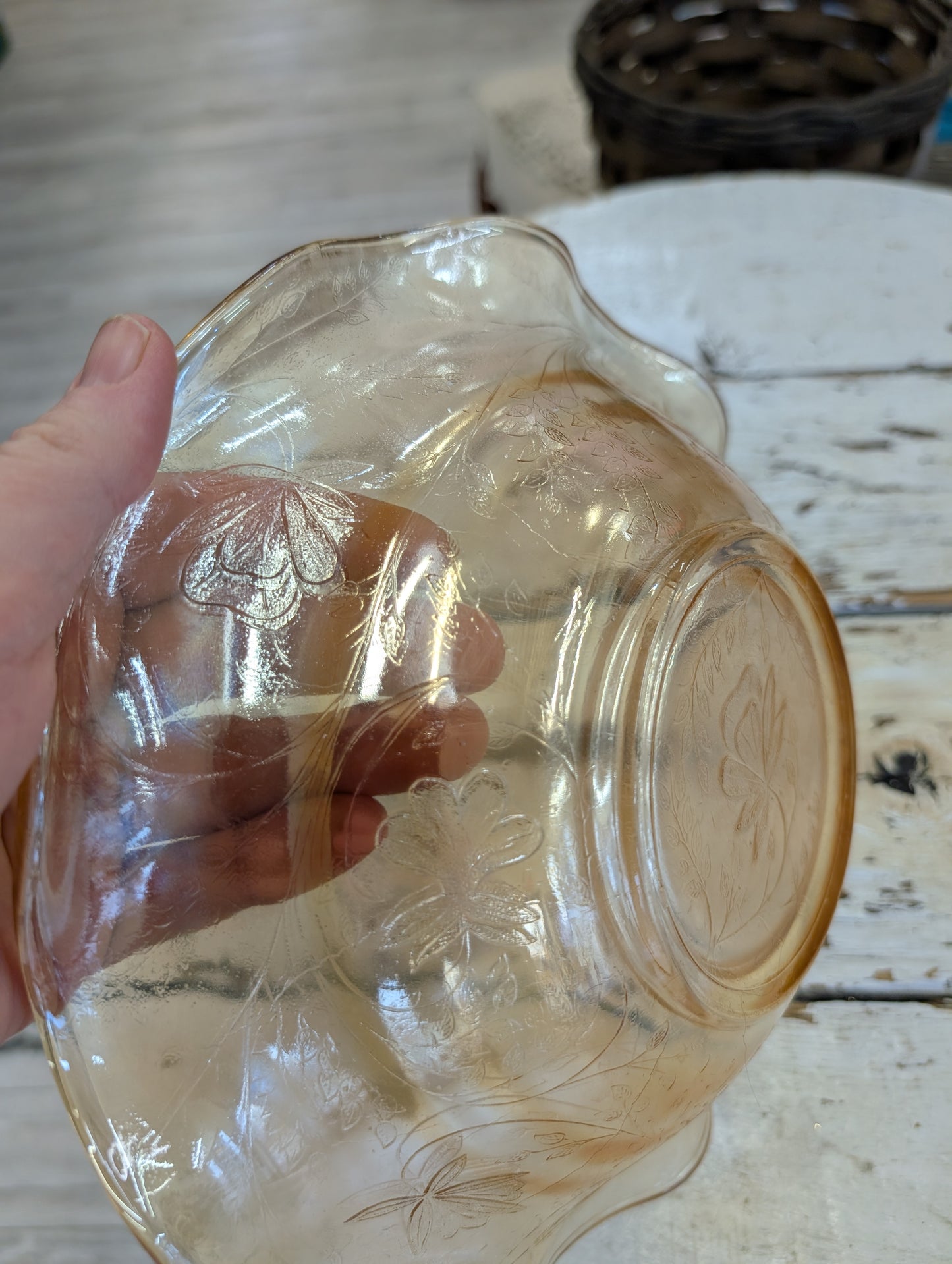 Carnival glass bowl