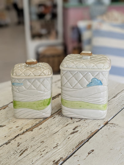vintage Otagiri ceramic canisterw