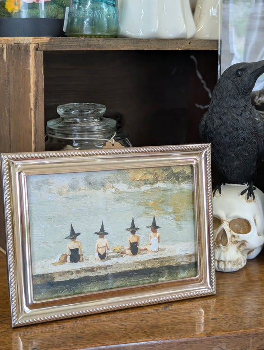 Witches at beach silver frame
