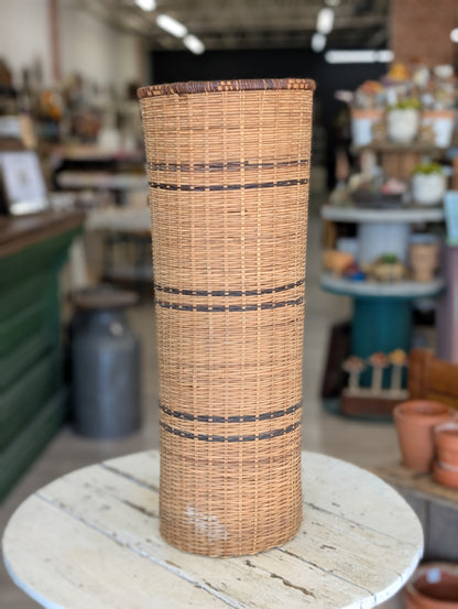 Tall wicker basket