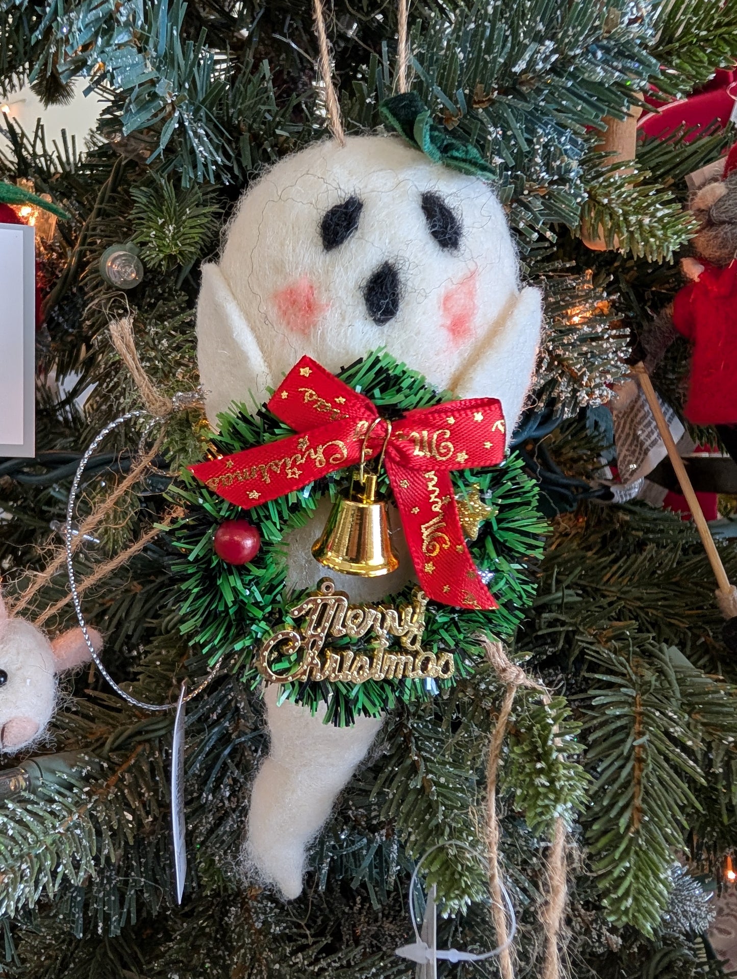 Holiday ghost ornament
