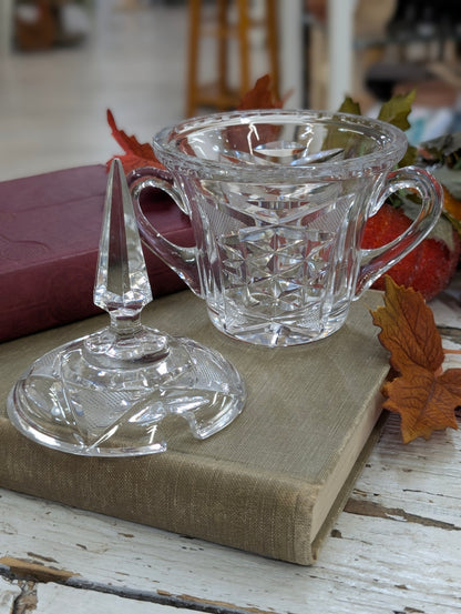 Cut glass sugar  container