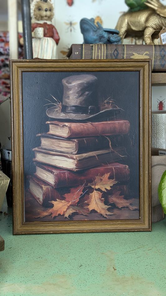 Fall Stack of Books Framed Print