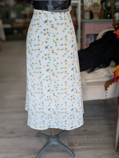 White floral skirt