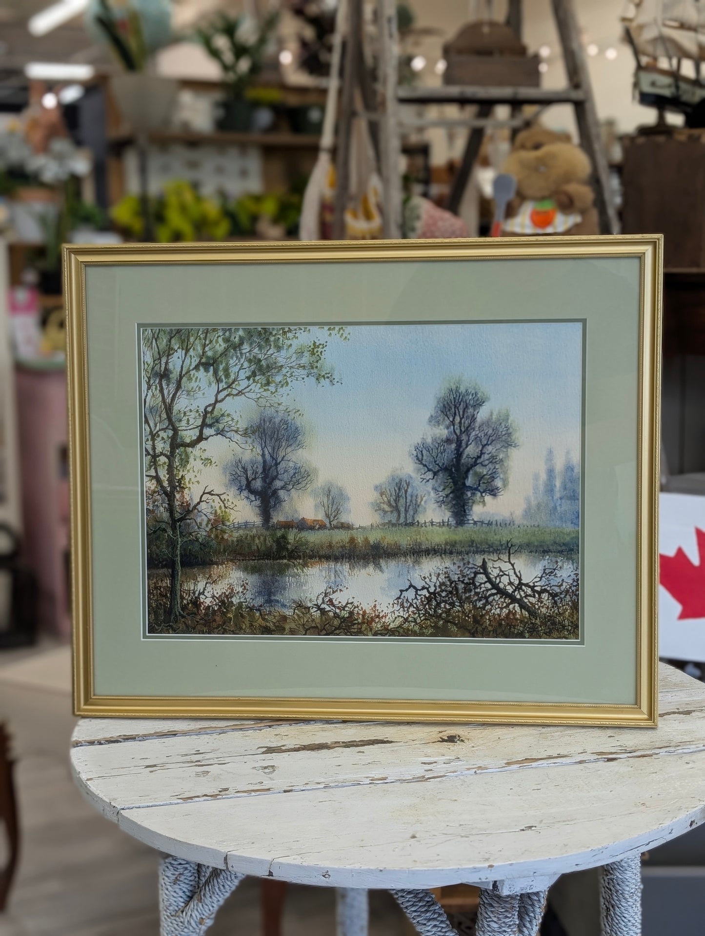 Colin Vokes trees and lake painting