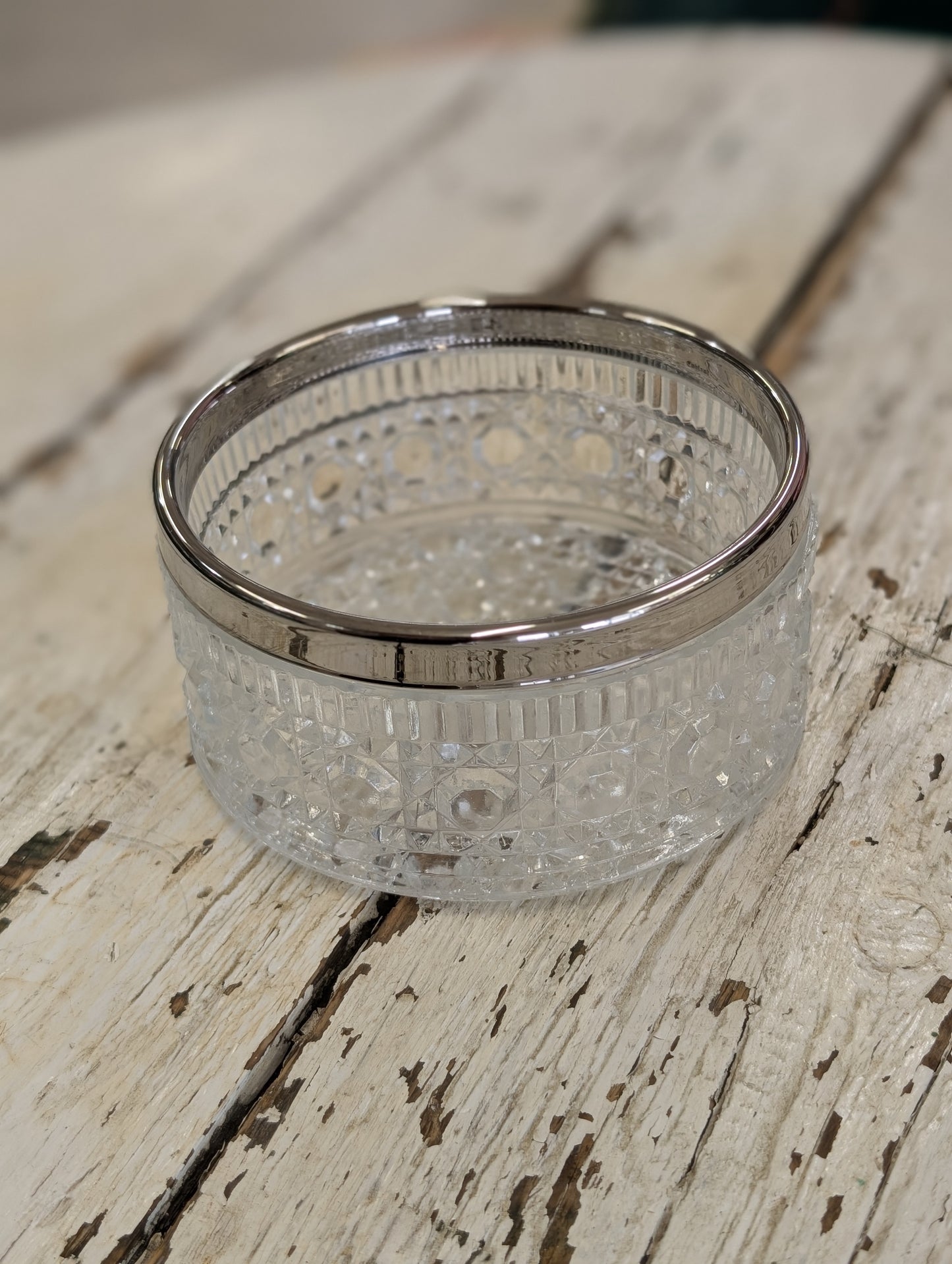 Small crystal silver dish