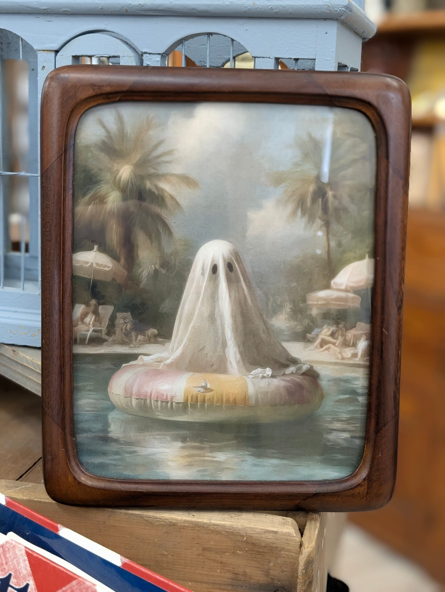 Ghost in floaty framed print