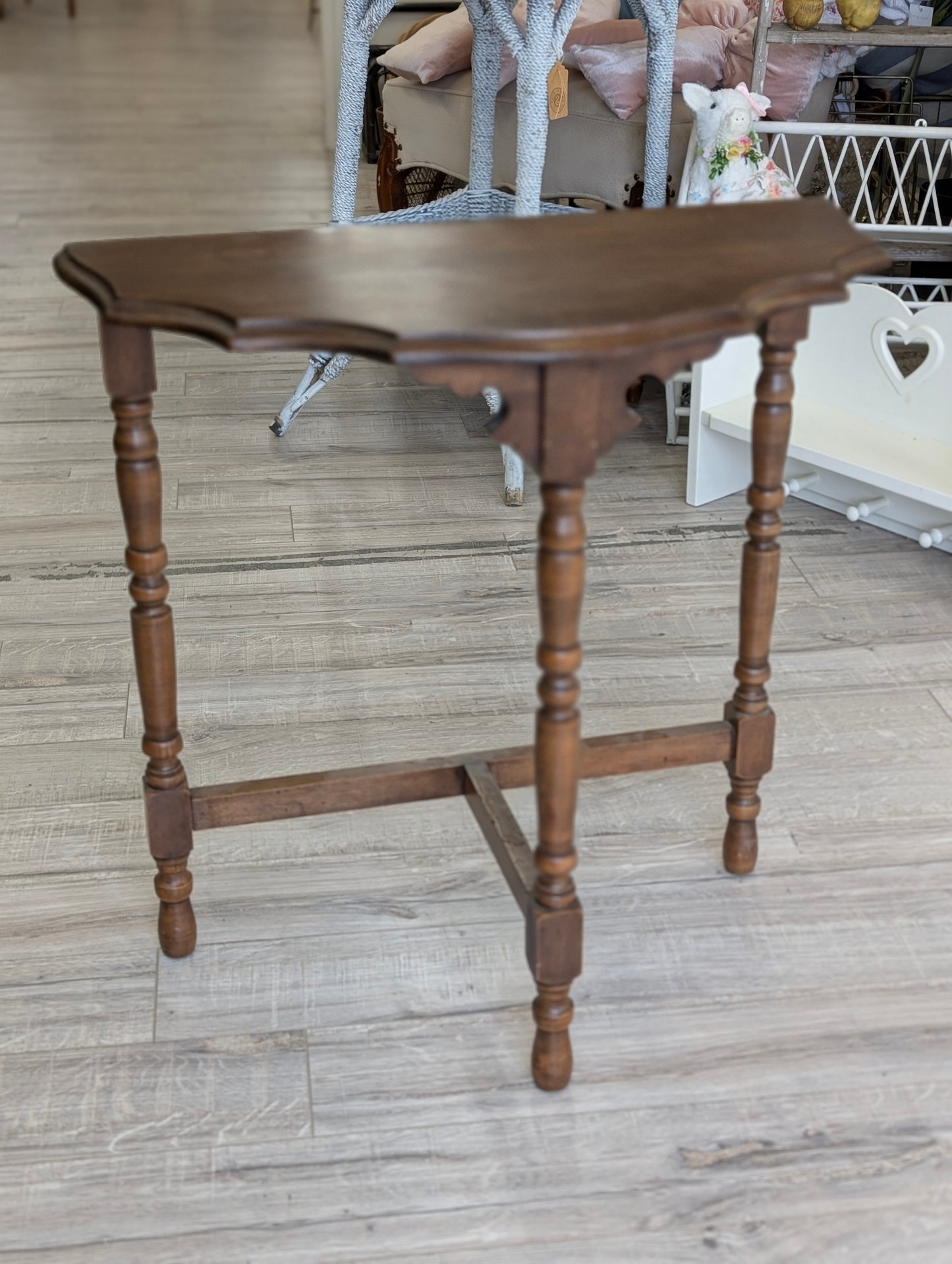 Wooden Half Moon Table
