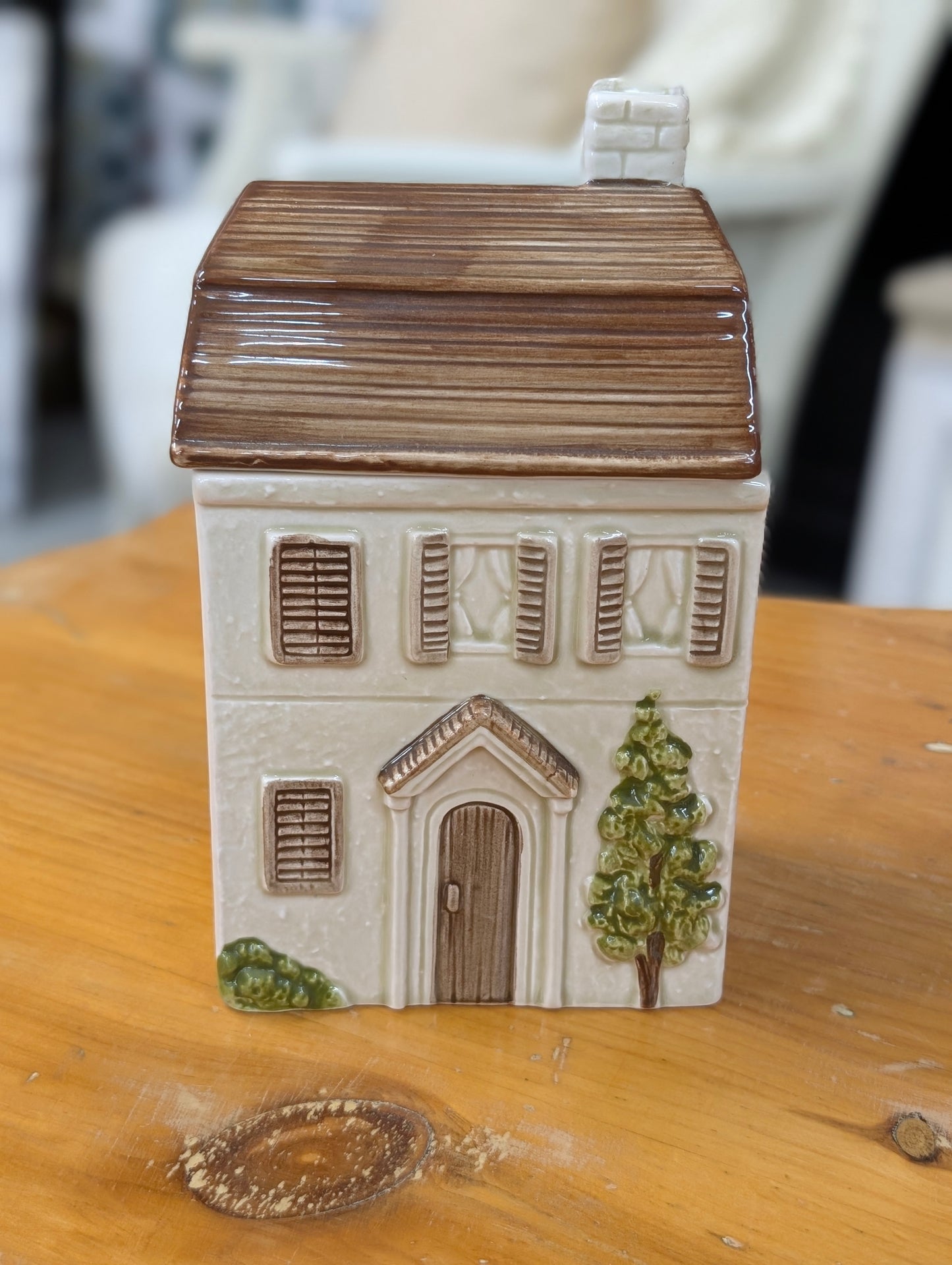 Otagiri Japan ceramic house-shaped brown roof canister