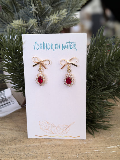 dangle bow earring