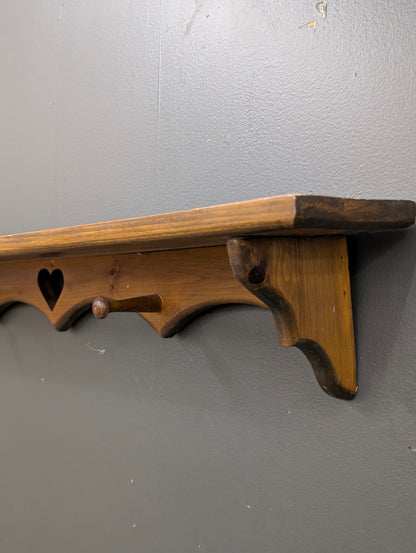 Wooden heart shelf