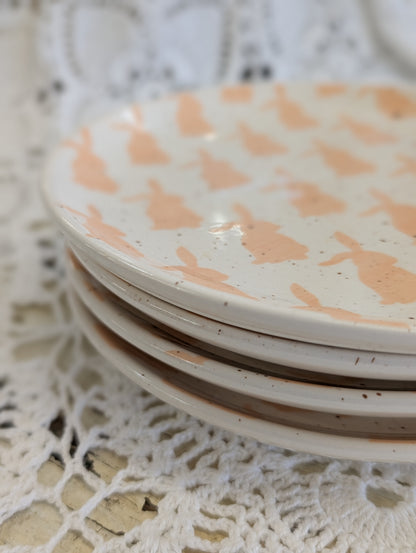 Set of 4 bunny plates