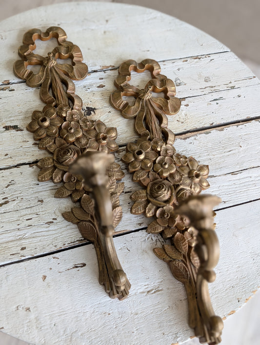 Pair of Vintage Syroco Candle Sconces