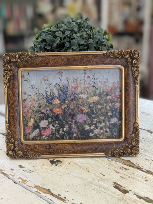 Framed flower field print