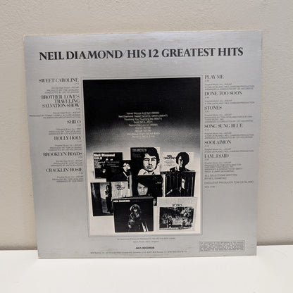 Neil Diamond His 12 Greatest Hits LP