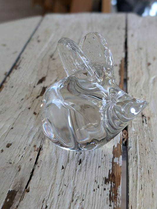 Glass mouse paperweight