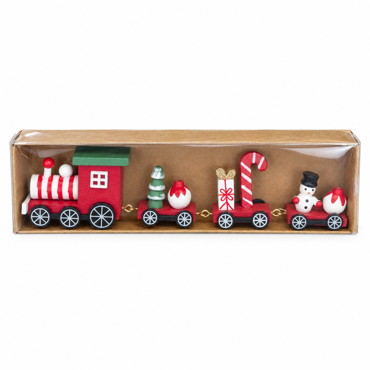 Painted wood Christmas mini train table